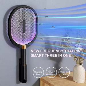 2/3 IN 1 LED Mosquito Killer Lamp Electric Bug Zapper Insect Killer 3000V USB Rechargeable Fly Swatter Trap Anti Mosquito Flies