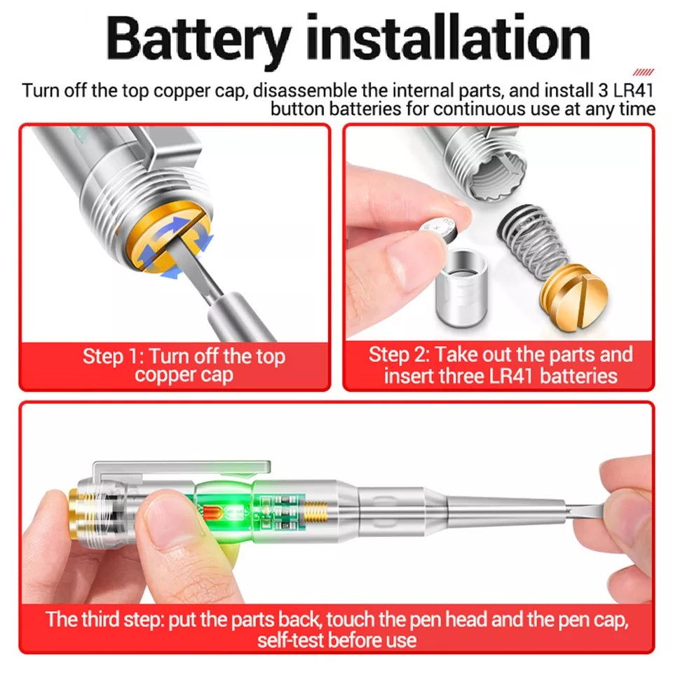 1/2/3pcs Intelligent Voltage Tester Pen 24/70-250V Induction Power Detector Pen Electrical Screwdriver Indicator Circuit Tester