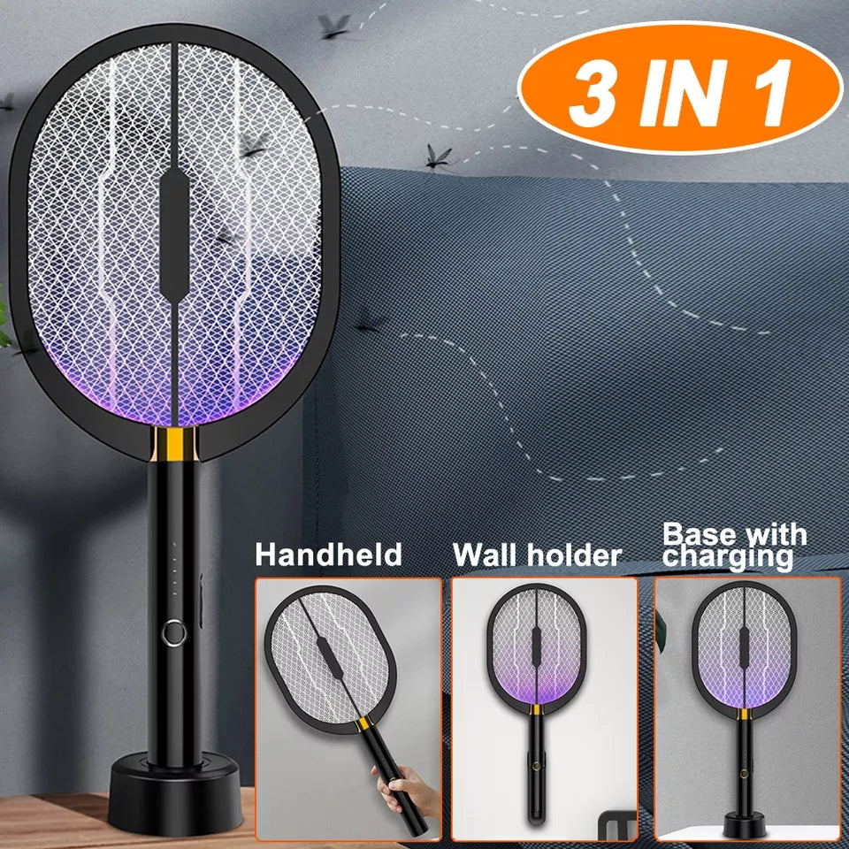2/3 IN 1 LED Mosquito Killer Lamp Electric Bug Zapper Insect Killer 3000V USB Rechargeable Fly Swatter Trap Anti Mosquito Flies