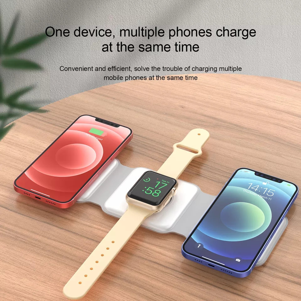 15W Magnetic Wireless Charger for Iphone 13 12 11 XR 8 Apple Airpods Pro iWatch Portable Foldable Fast Charging Dock 3 in 1